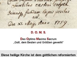 1759 grundsteinurkunde abschrift im kirchenbuch
